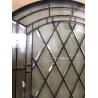Buy cheap Arch shape decorative bevel glass for wood doors with glue chip beveled 1"thickness from wholesalers