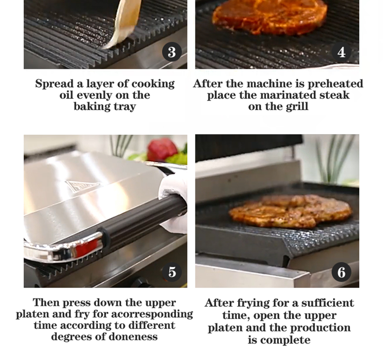 Electric Cast Iron Contact Grill Sandwich And Beef Machine Commercial Food Equipment