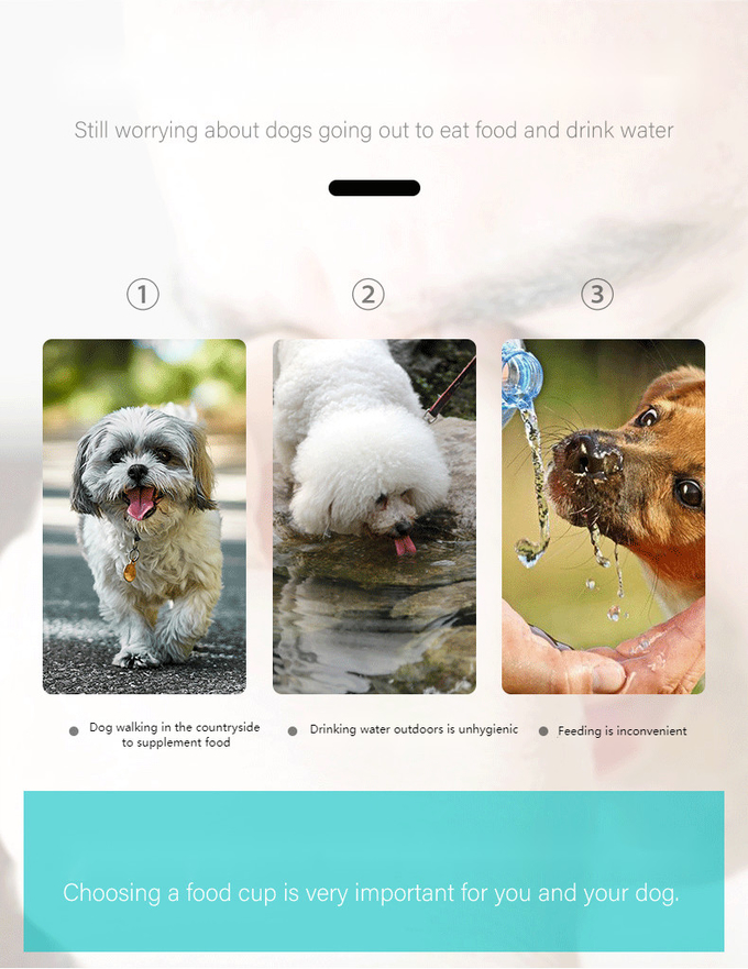 Pet Portable Water Food Cup Outdoor Dog Water Cup With Food Bowls