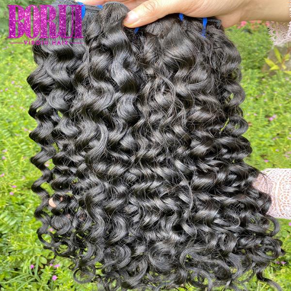Buy cheap No Tangle Human Hair Weave Bundles Peruvian Virgin Water Wave Bundles Smooth from wholesalers