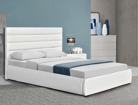 Buy cheap Optional size White Upholstered Bed Frame with storage for sleep comfortable from wholesalers