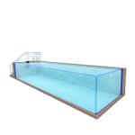 Hotel Backyard Fiberglass Infinity Pool with Acrylic Glass Design and Extra