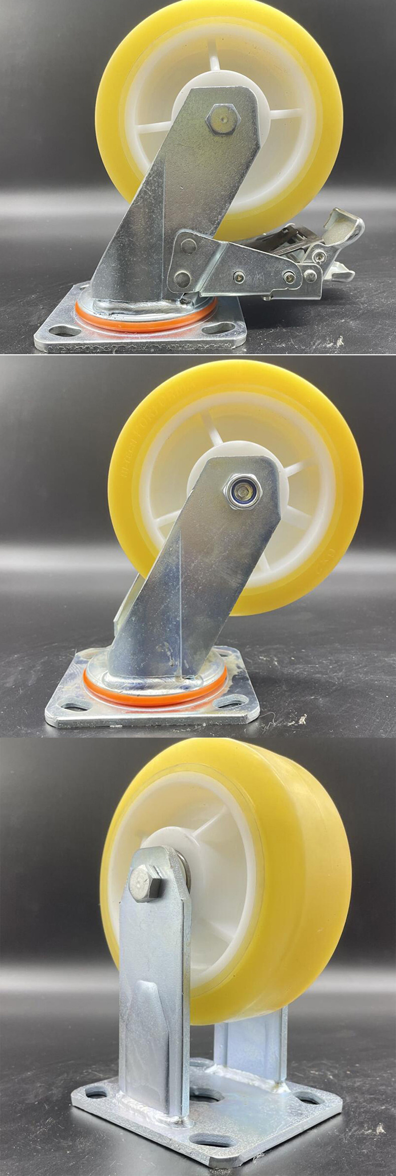 New Products Industry Yellow Transparent TPR Heavy Duty Swivel Lock Caster
