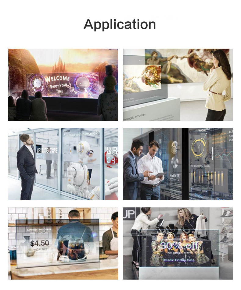 49Inches Transparent OLED Signage Display No Touchscreen 200 Watts Power Consumption