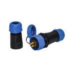 IP68 Waterproof Circular Plastic Connectors Inline Cable Plugs Brass Contact