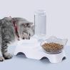 Buy cheap Plastic Dog Pets Double Cat Food Bowls With Automatic Waterer Bottle from wholesalers