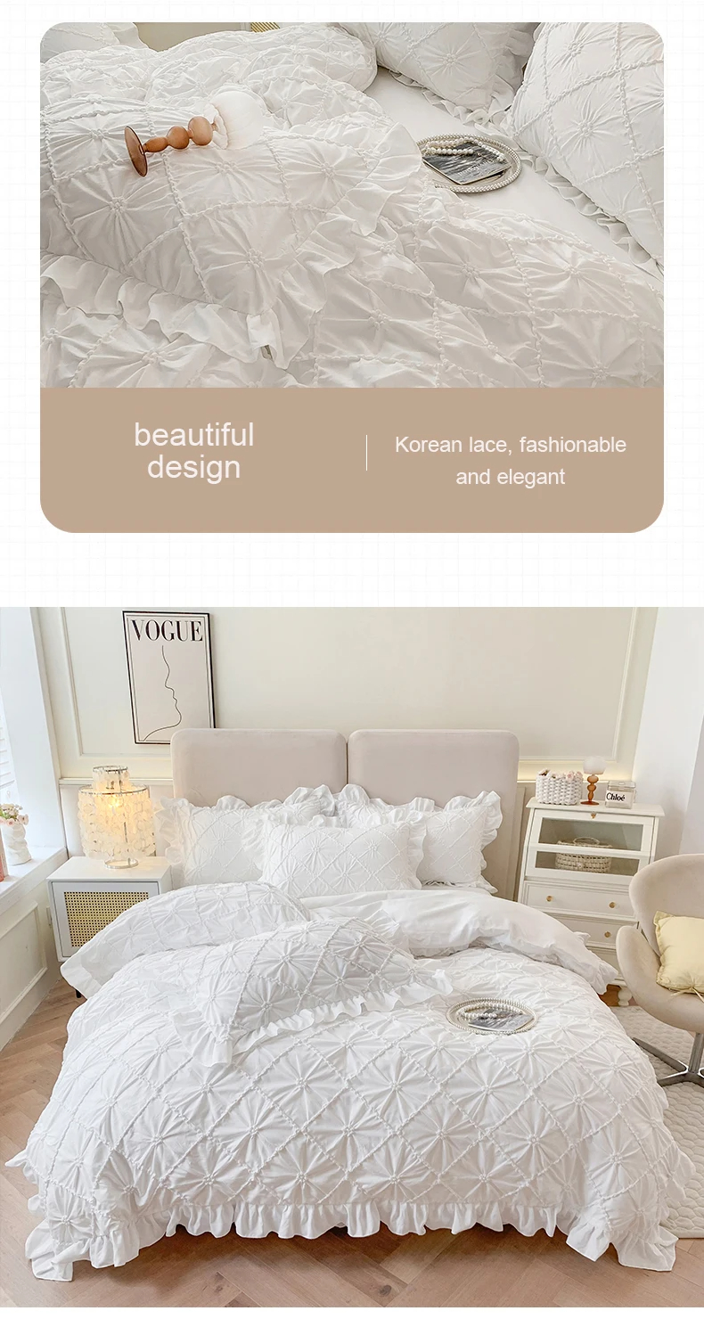 All-Season 100% Cotton Soft Bedding Set with Matching Curtain and Quilt Luxury Egyptian Cotton Set