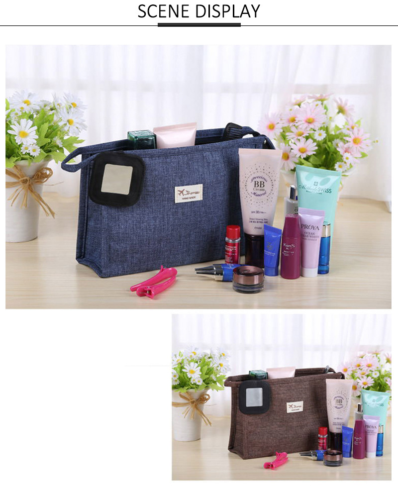 Zipper Private Label Plain Polyester Cosmetic Bag For Travel