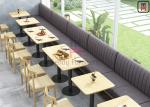 Solid Wood Restaurant Booth 1.2cbm 4ft PU Upholstered Booth Seating