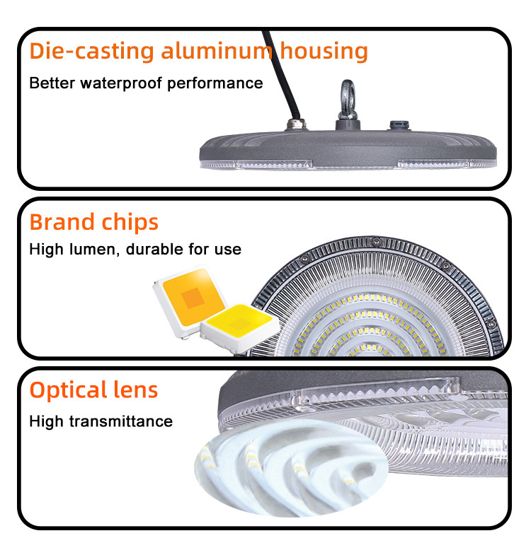 Super LED Wide Baylight Brightness Commercial Industry 100 150 200 Watt UFO High Bay Light