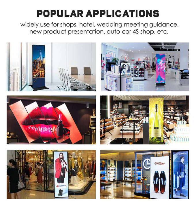Digital Video Advertising LED Mirror Screen Indoor Ultra Thin Portable P1.75 P2 P2.5