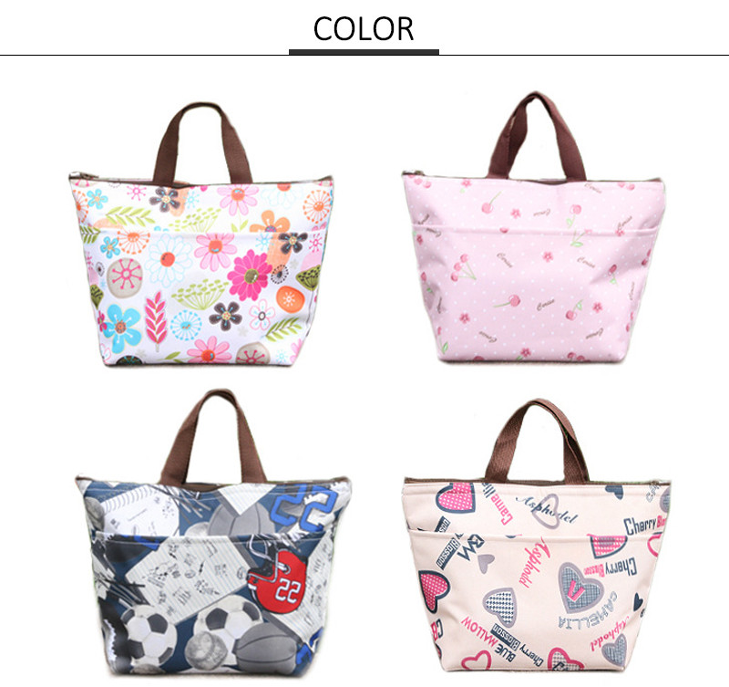 Reusable Oxford L34cm webbing buckle Thermal Lunch Bag