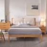 Buy cheap Solid Oak Wood Fabric Headboard Nordic King Size Bed from wholesalers
