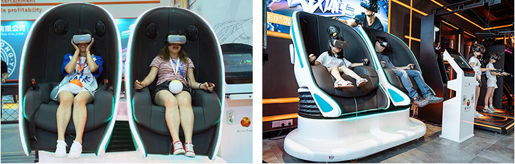 2 Players Shark Shaped 9D VR Cinema Machine For Children'S Places