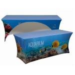 Promotional 8ft 240g Printed Spandex Tablecloths , Stretch Tablecloths