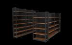 Wooden Metal Grocery Store Supermarket Display Racks Electrastic Spray