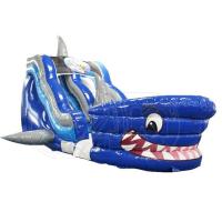 Buy cheap Commercial Giant Shark Bouncy Castle Slide Pool For Amusement Park product