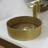 Buy cheap Round Gold Glass Vessel Sink Diamond Table Top Bowl Wash Basin Crystal Bathroom from wholesalers