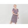 Buy cheap Polyester Cotton Jersey Ladies Night Dresses Sleepwear Short Sleeve Yarn Dyed Striped from wholesalers