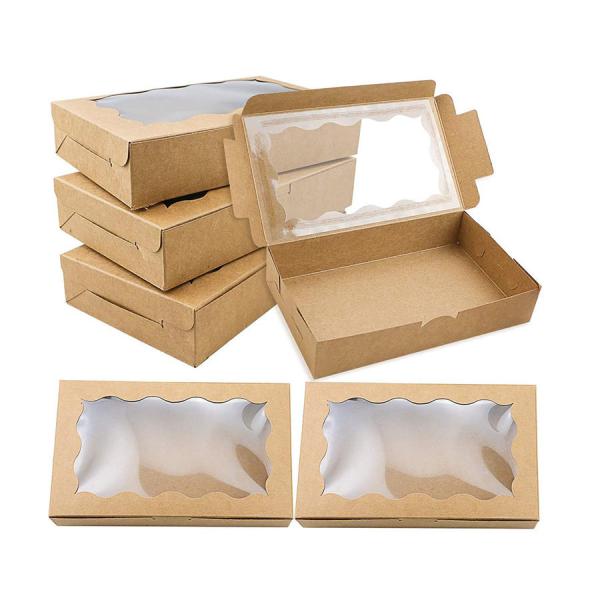 Buy cheap Kraft Biscuit Box With Clear Window Small Cookie Box Container for Dessert Pastry Candy Packaging from wholesalers