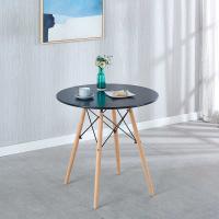 Buy cheap 24.25Ibs MDF Dining Table Black Simple Round Dining Table 28.74In Height product