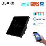 European Standard Tuya Black Tempered Glass Smart Wall Mounted Wi Fi Switch Type