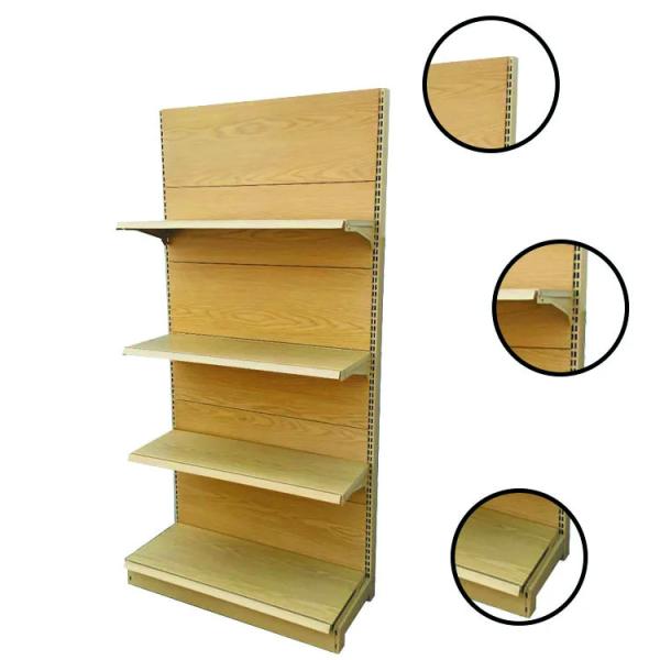 Buy cheap Xingye Factory Custom Size wood grain color Single-sided supermarket shelf room shop shelves gondola shelving from wholesalers