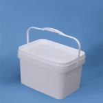 3L Rectangular Plastic Bucket Leak-Proof Storage White Color