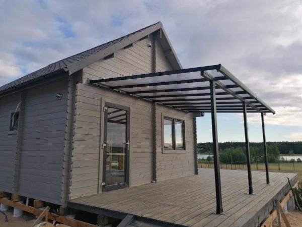 Buy cheap 9m2 Sun Shelter Garden Wall Mounted DIY Patio Cover Aluminum Sunshade Outdoor Gazebo Patio Cover Canopy Awnings Black from wholesalers