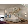Buy cheap Straight modern wooden staircase with glass , Stainless Steel Railing from wholesalers