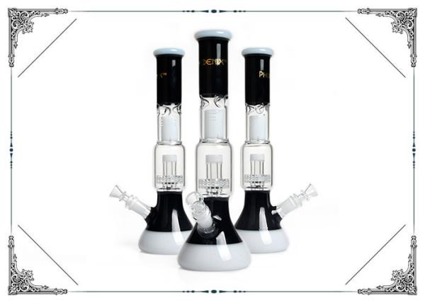 Buy cheap White splash guard Glass Beaker Bong Tyre Percolator Hookah Bongs Glass Smoking Water Pipe from wholesalers