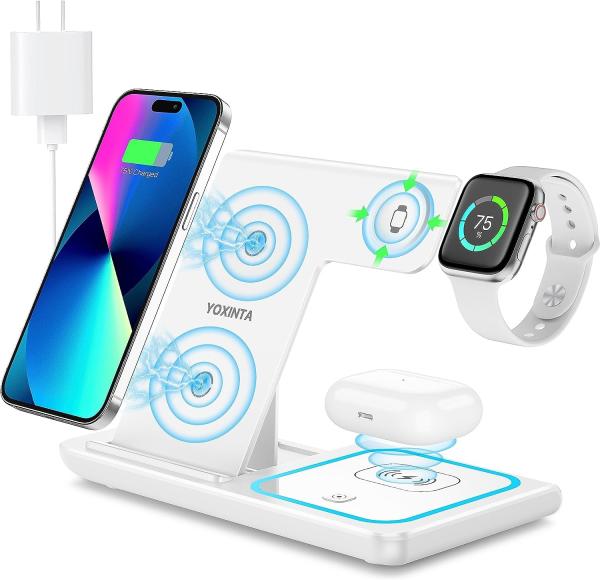 Buy cheap Wireless Charger, 3 in 1 Wireless Charging Station, Fast Wireless Charger Stand for iPhone 15 14 13 12 11 Pro Max XR XS from wholesalers