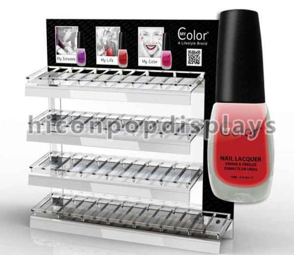 Buy cheap Metal Makeup Display Stands , Nail Polish Counter Display Customized from wholesalers