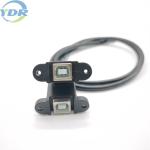 1m 22AWG Panel Mount Cables , Twin Female Usb Panel Cable for Automobile