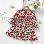 Spring Children'S Rose Dress Long Sleeved Girls Princess Dress