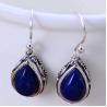Buy cheap Thai Sterling Silver Natural Lapis Lazuli Drop Dangel Retro Earrings (043143W) from wholesalers