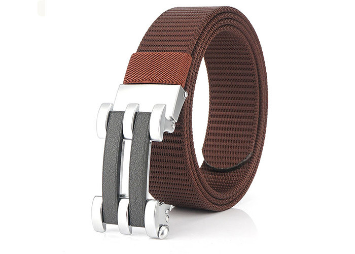 110cm Length Mens Elastic Stretch Belts with Brass Auto Buckle
