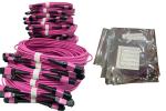8F 12F MTP MPO PC OM4 3.0mm TypeB Fiber Cable In Aqua And Magenta Color