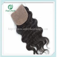 Buy cheap Silk top closure5''x5'' malaysian virgin hair natural color body wave 10''-24''L product
