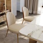 Wholesale luxury scandinavian tufted ss steel gold dining chairs