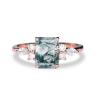 Buy cheap Vintage Green Gemstone Snowdrift Cluster Wedding Ring Natural Moss Agate from wholesalers