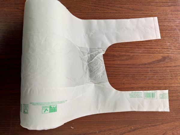Buy cheap EN13432 Biodegradable Plastic Shopping Bags 22 + 12 X 50 Cm For Vegetable / Fruits from wholesalers