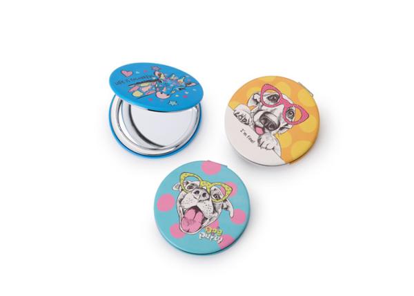 Buy cheap Round Compact Cosmetic Pocket Mirror ABS Cute Pattern Portable from wholesalers