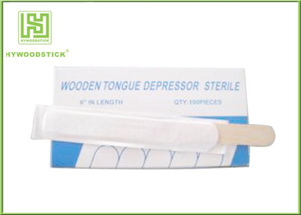 Buy cheap 150mm Wooden Tongue Depressor With Paper Wrapped EO Sterilize from wholesalers