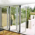 Exterior Customized Plastic Folding Door UPVC Frame Glass Accordion Design