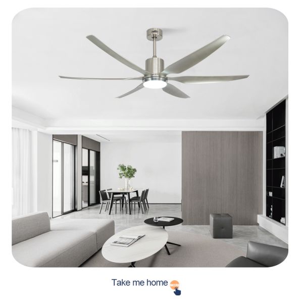 High Speed 66" LED Lighting Ceiling Fan with Pure Copper DC Motor and 6 ABS Blades