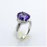 Buy cheap White Gold Plated 9mmX11mm Pink Cubic Zirconia Silver Ring(F45) from wholesalers