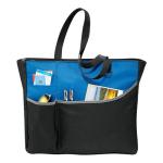 Recycled Custom Black Polyester Tote Bags Logo Printed For Travel