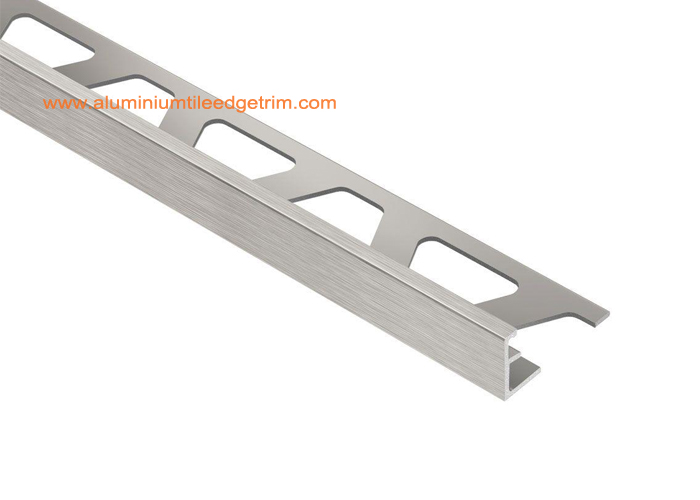 Brushed Silver Aluminium Straight Edge Tile Trim