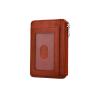 Buy cheap Women Brown Leather Business Card Holder Debossed Logo With Zip Pocket from wholesalers